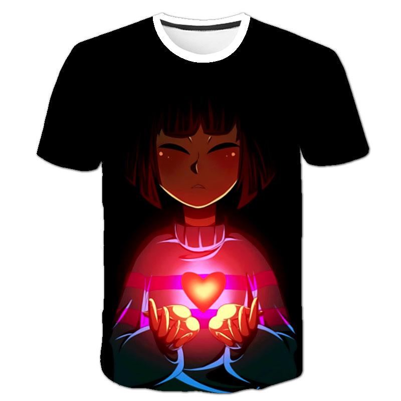 Letní prodyšný kreslený dětský 3D potisk s krátkým rukávem Chlapecký a dívčí módní top Volné Street tričko