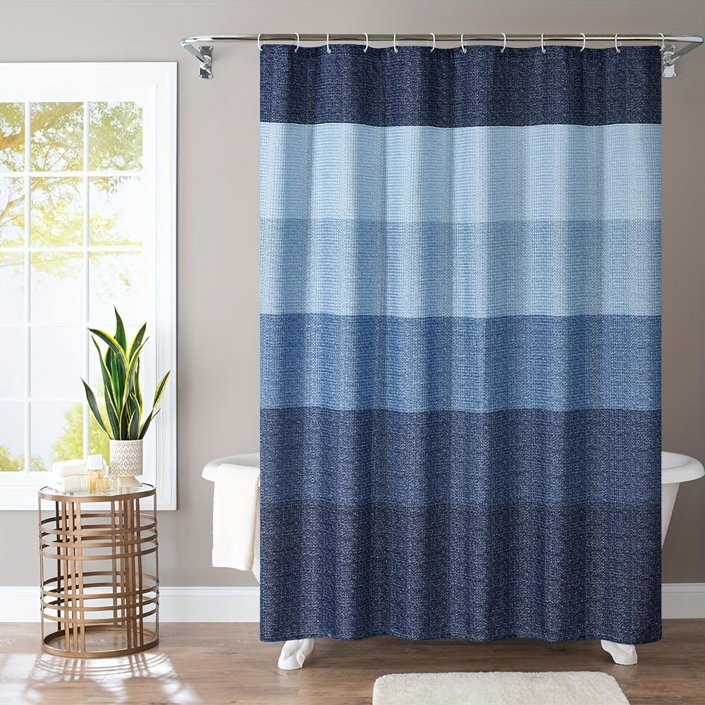 Easy Clean Shower Curtain With Hooks Mildew Resistant For Home And Commercial Use