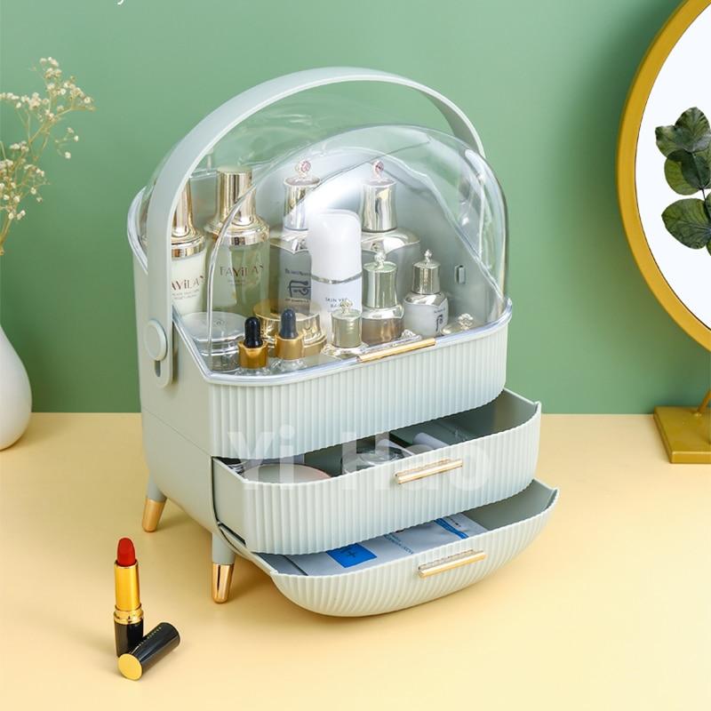 Fashion Large Capacity Cosmetic Storage Box Waterproof Dustproof Bath Desktop Beauty Makeup Organizer Skin Care Storage Drawer