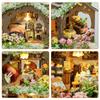 Maison Arbre d'Hiver Neigeuse Villa Kit de Maison de Poupée DIY Fait Main, Kit de Maison Miniature en Bois 3D, Chalet Fantaisiste Petite Maison Décor Cadeau