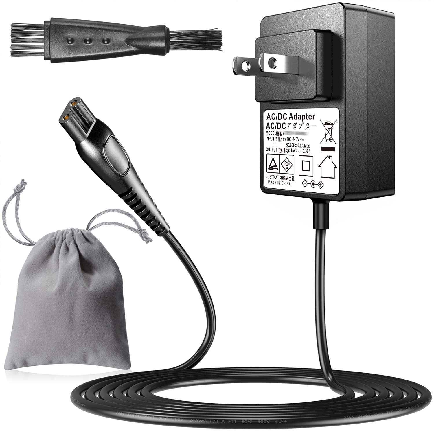 

Punasi Зарядний пристрій для бритви Philips 15 В Зарядний пристрій для електробритви Philips, сумісний із HQ8505 HC3412 HC3402 Зарядний пристрій для гоління Кабель для заряджання для гоління 9000