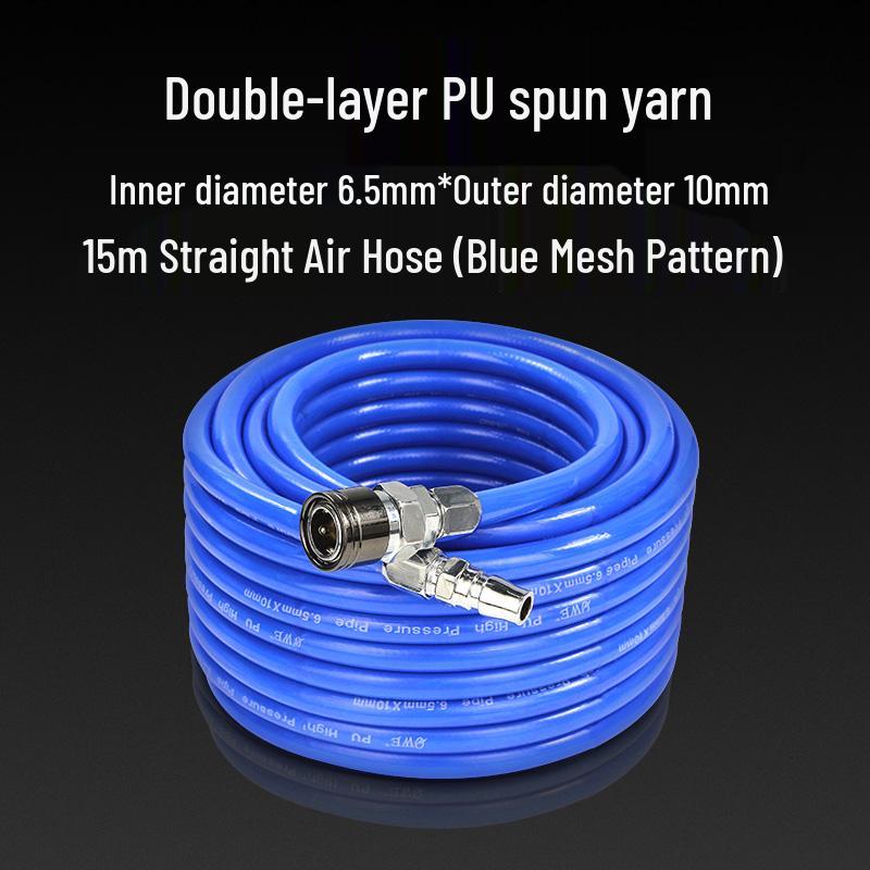 High-Pressure PU Air Hose with Quick Connect - 5*8/10*6.5/12*8, Pneumatic Air Compressor and Pump Compatible