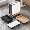 Movable Wooden Desktop Computer Chassis Tray with Wheels for Under-Desk Storage