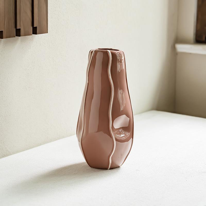 Simple Ceramic Vase, Living Room Dining Table Decoration Ornament, Water Raised Flowers, Dried Flower Arrangement, Designer Flower Arrangement