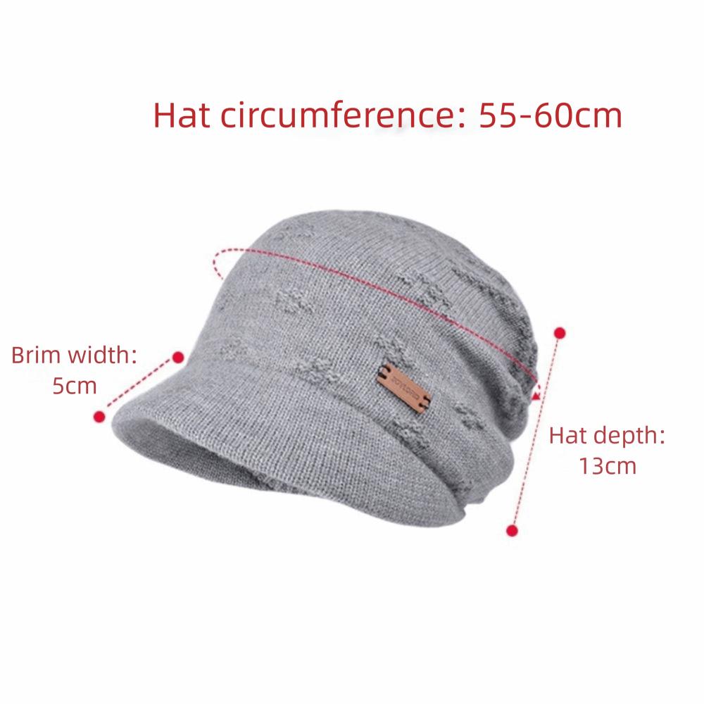 Casual Style Fleece Lined Bonnet Warm Thickened Winter Beanies Short Brim Beanie  Christmas Gifts
