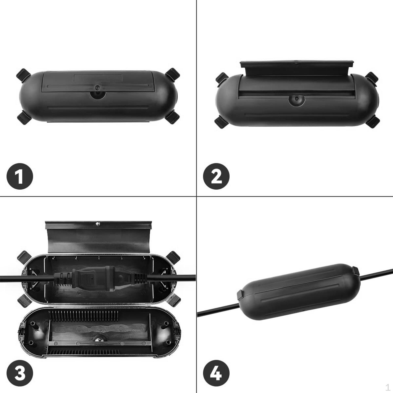 

2 шт. удлинитель безопасная крышка разъем протектор IP44 водонепроницаемый штекер чёрный