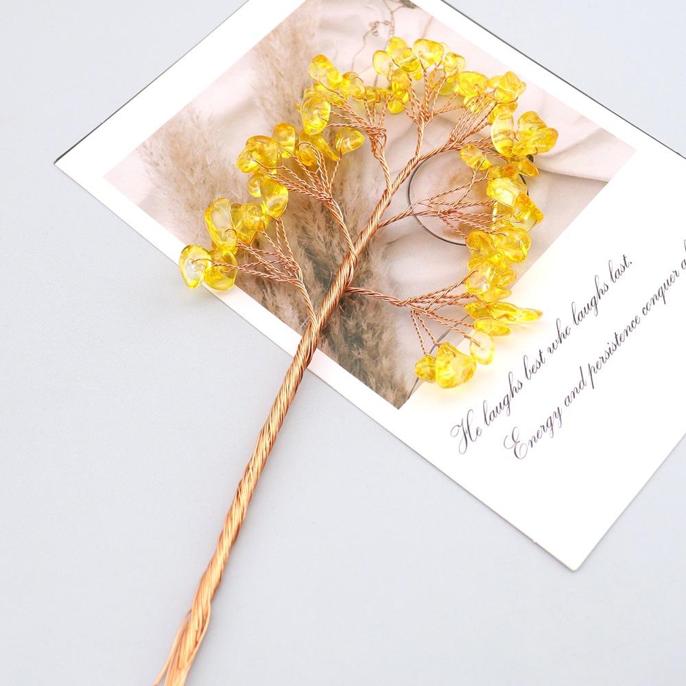 Natural Crystal Fortune Tree Fortune Tree Diy Material Package Work In Progress Hand Woven Tree Accessories H30