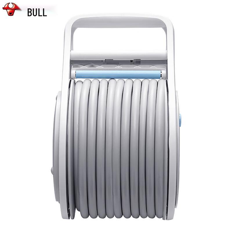 BULL 10A 3-Outlet Mobile Cable Reel Power Strip with Overheat Protection CN Plug (adapter Included)