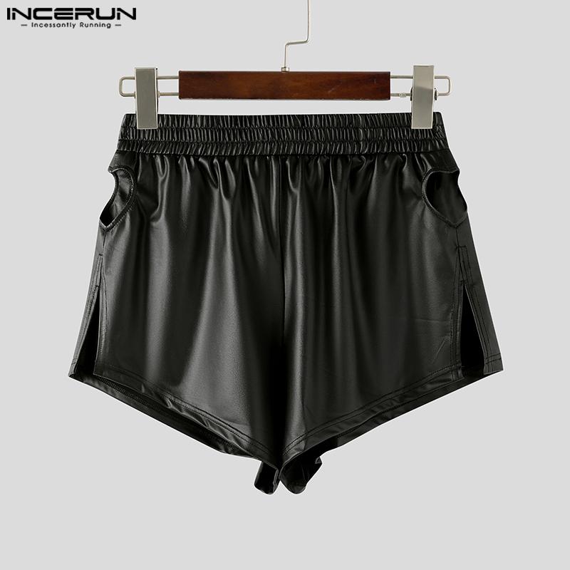 INCERUN Women Men Elastic Waist Glitter Back Hollow Fitted Mini Pants Shorts