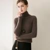 2026 Le Kasha Women's Pure Cashmere Ribbed High Neck Base Layer Top