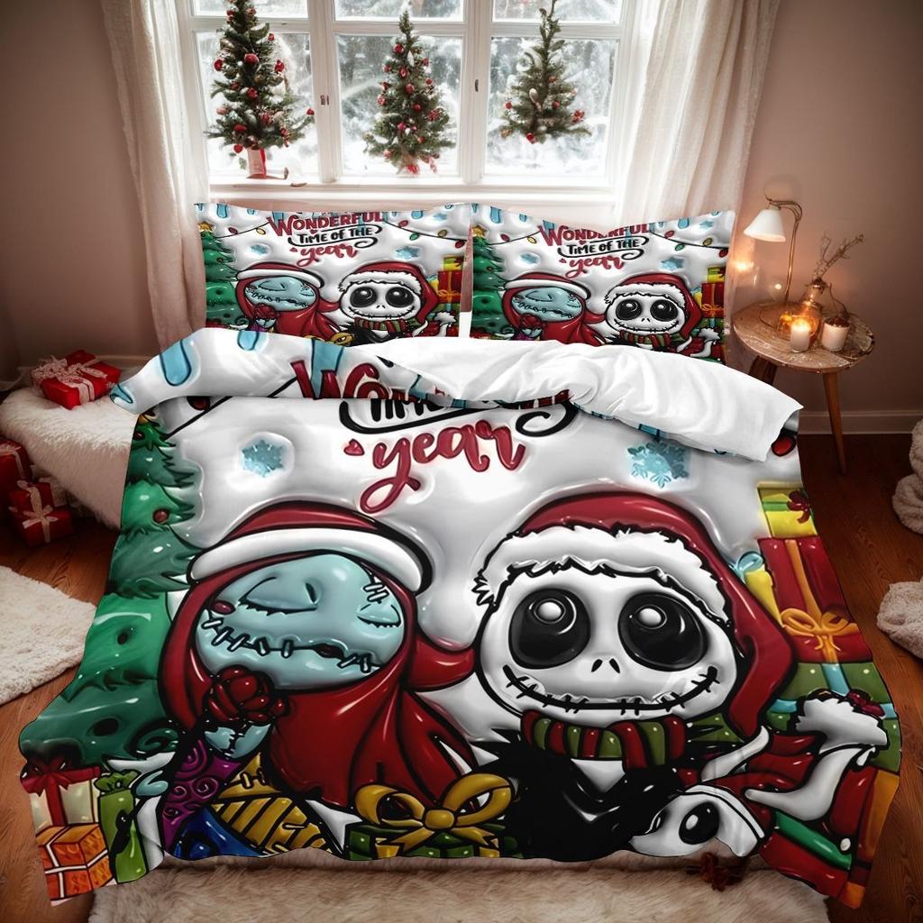 Jack Sally Bedding Sets Exquisite Bed Supplies Set Nightmare Christmas Duvet Cover Bed Comforter Set Bedding Set Birthday Gift