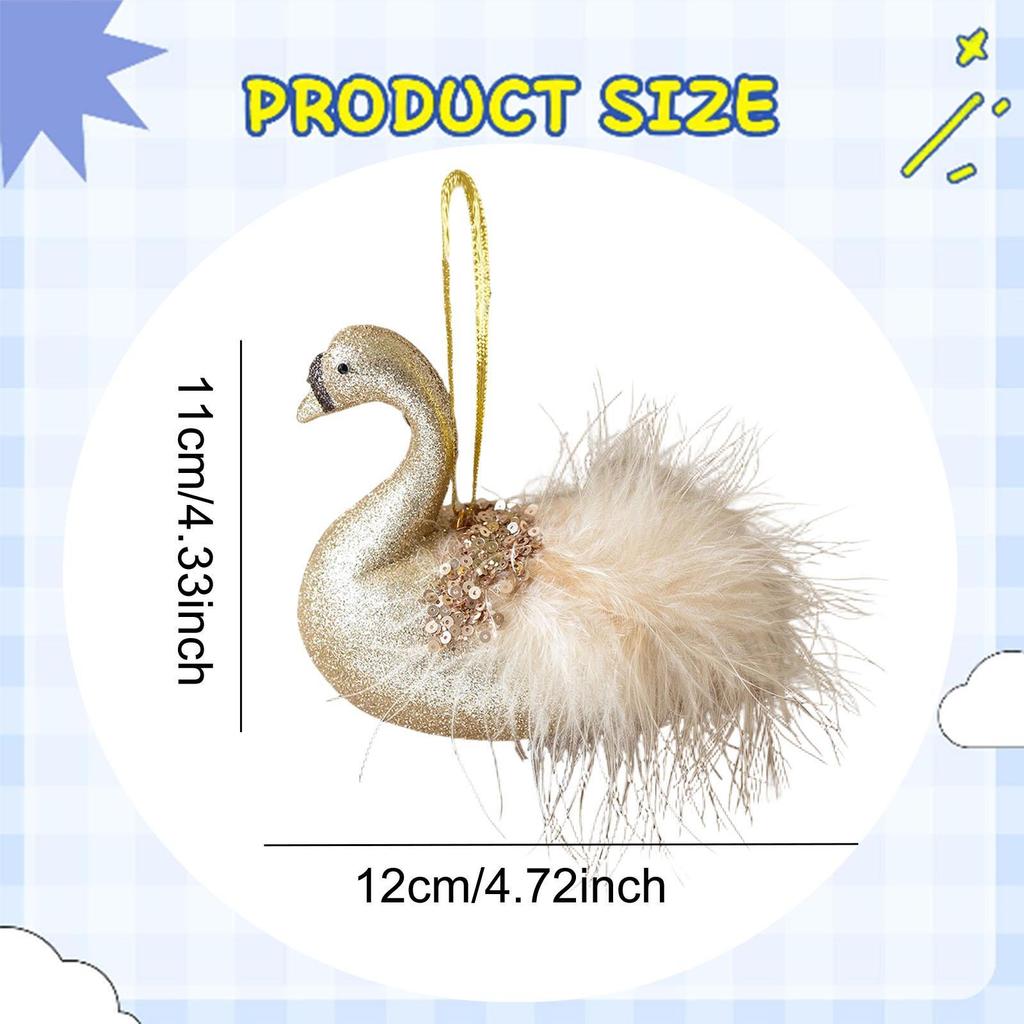 Weihnachts-Tier-Hängeornament, Niedlicher Schwanenanhänger, Weihnachtsdekoration Weihnachtsbaumschmuck