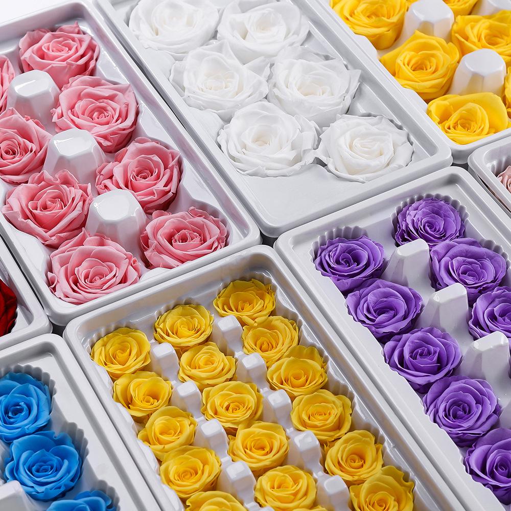 Eternal Flower Gift Box Set 2-6cm Handmade Rose Decorative Flowers, DIY Gift Flower Box