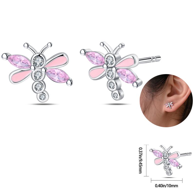 Ladies Sweet 925 Silver Ocean Star Flower Butterfly Design Trendy Earrings Birthday Commemoration Day Fine Sweetheart Jewelry