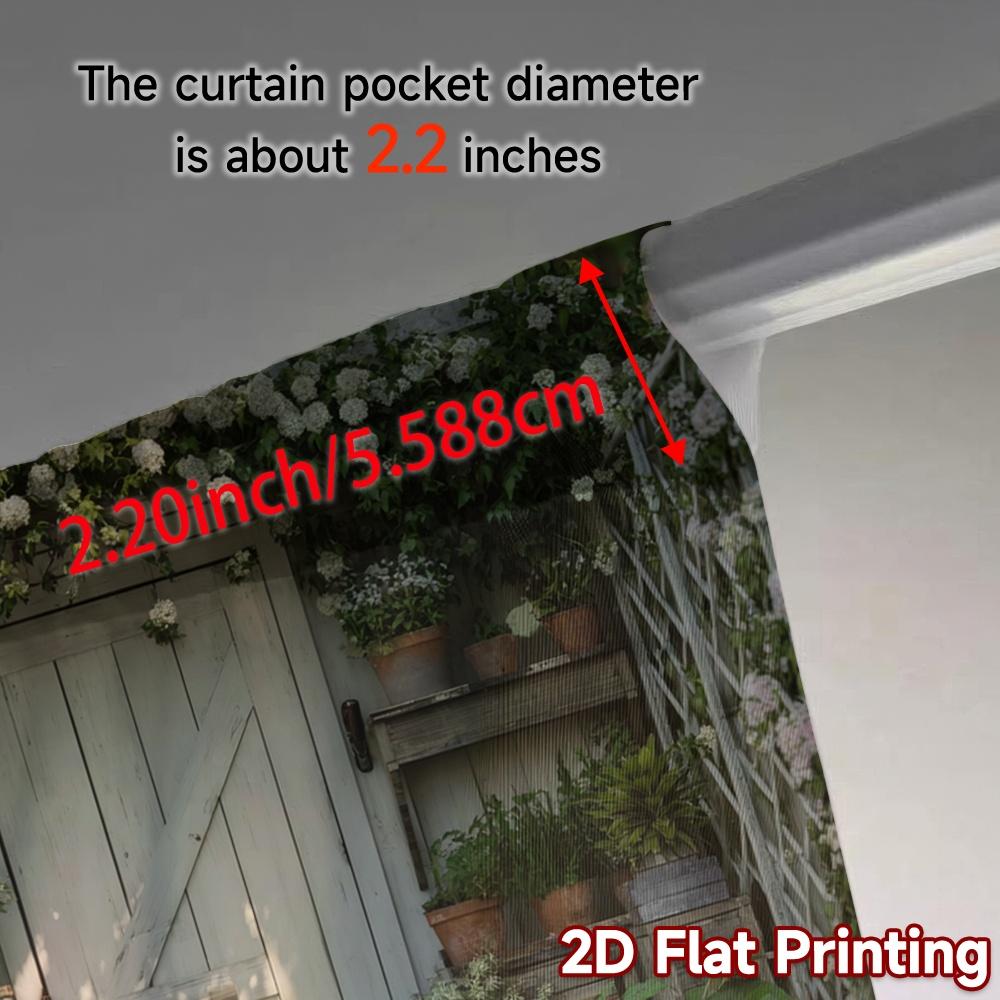 2pcs, 2D FLAT PRINTING Curtains (Without Rod) Garden Retreat Modern Window Curtain 100% Polyester Curtains Decorations For Home