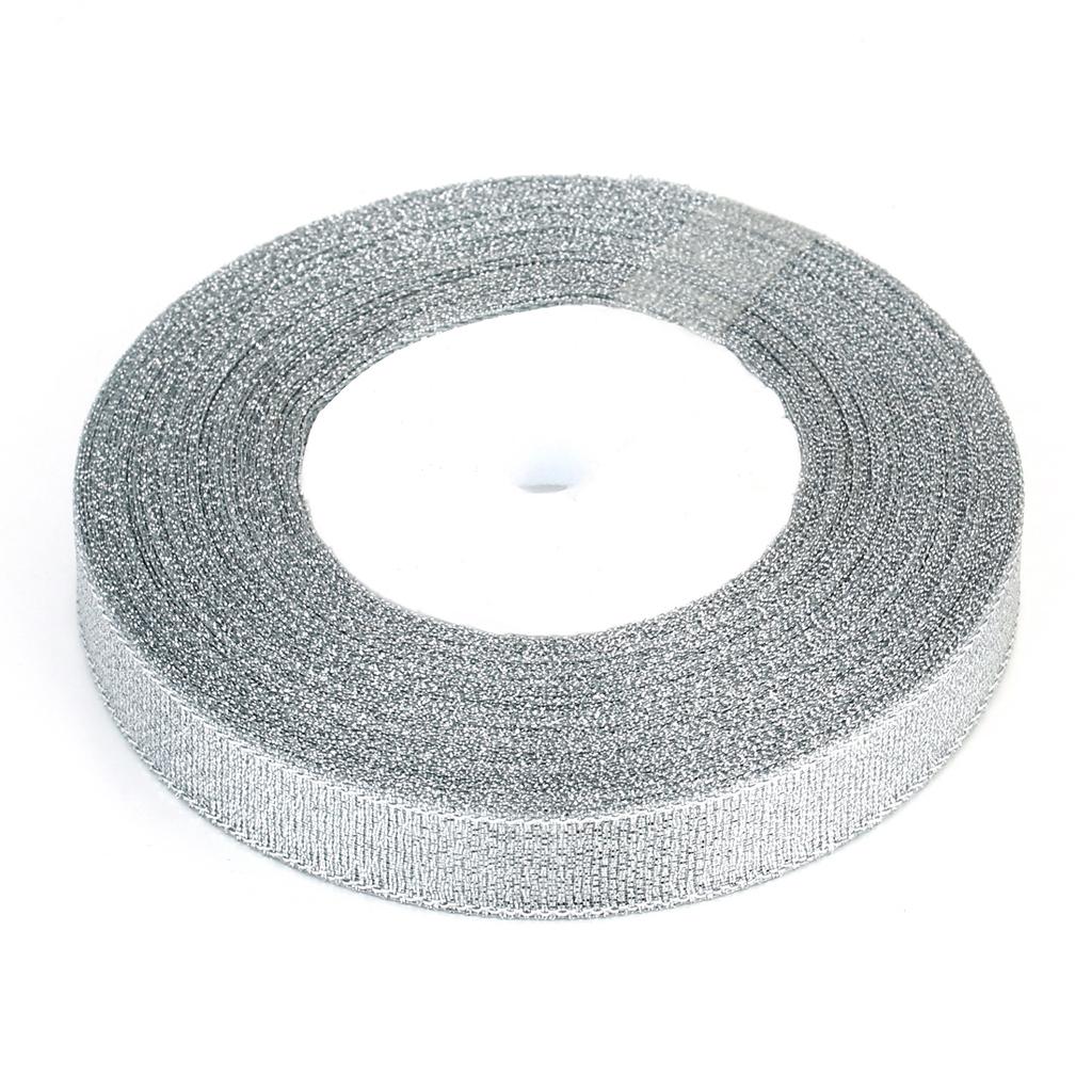 25 Yards/roll 6-50mm Gold Silver Ribbons Glitter Satin Ribbon For Crafts Cake Gift Packaging Supplies DIY Wedding Decoration