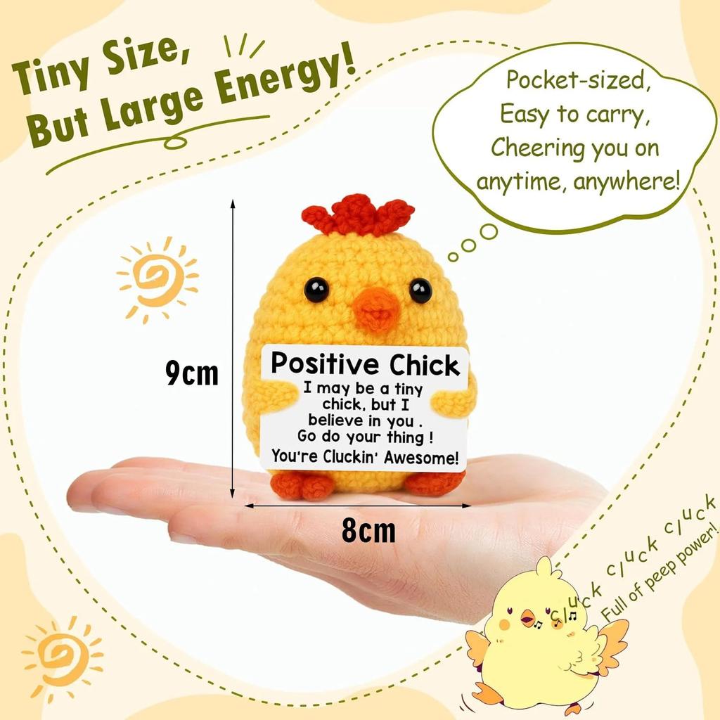 Bambola all'uncinetto Energia Positiva Tasca Abbraccio Fatto a Mano Maglia Peluche Patata Pianta Avocado Ape Tartaruga Anatra Divertente Regalo di Supporto Emotivo