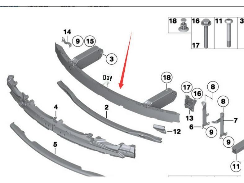 51647333134: Aluminum Alloy Front Bumper Skeleton for BMW 7 Series F01/F02