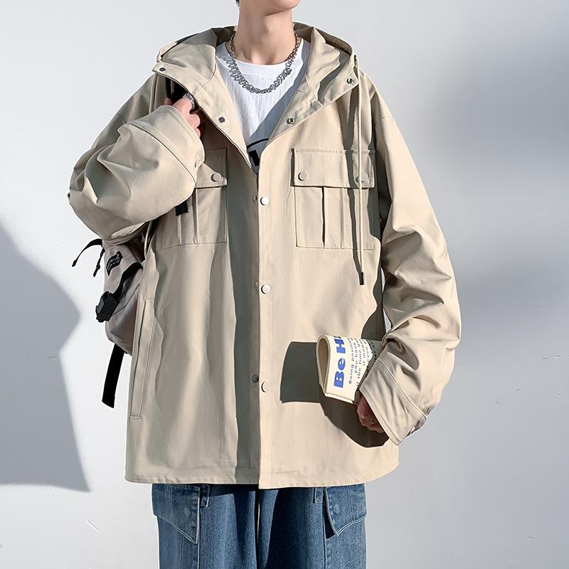 Work Jacket for Men's Spring and Autumn Men's Loose Jacket for New American Spring Casual Clothes
