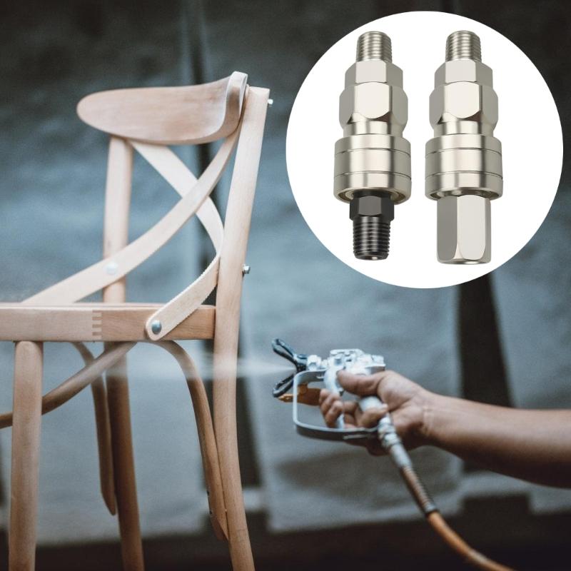 2Pcs Universal 360 Quick Connector Adapters Airless Straight Hose Swivels Connector For Easy Connection And Enhances Flexibility