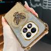 Note14pro Glitter Butterfly Holder Plating Gradation Silicone Case For Xiaomi Redmi Note 14 Pro Plus Shockproof Cover Mi Poco X7