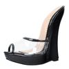 Fashion 18CM High Wedges Sandals,Peep Toe Women's High Heels Summer Shoes,Man Cosplay Platform Slippers,PVC vamp,Black,Red,Custom Colors