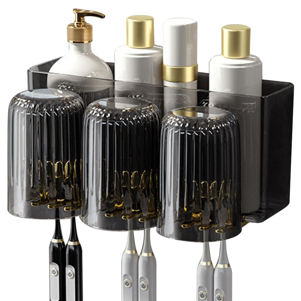 Wall Mounted Toothbrush Storage Organizer Punching Free Hygienic Durable Stylish for Bathroom 3