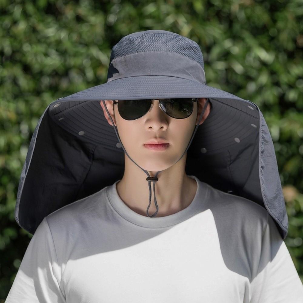 Cloth Women Visor Cap Neck Protection Fisherman Hat Casual Summer Bucket Hat  Outdoor
