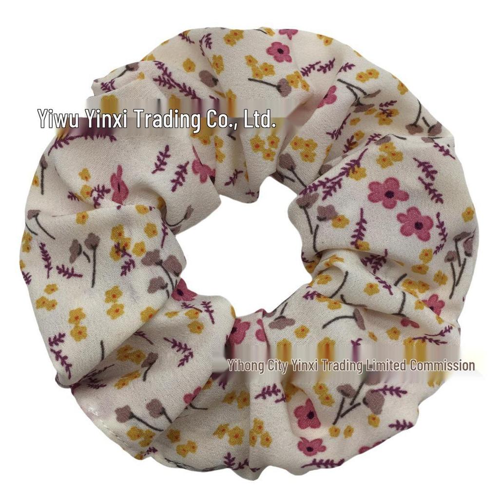 Vintage Blumen Chiffon Haargummis - Elegante Haaraccessoires & Kopfbedeckungen