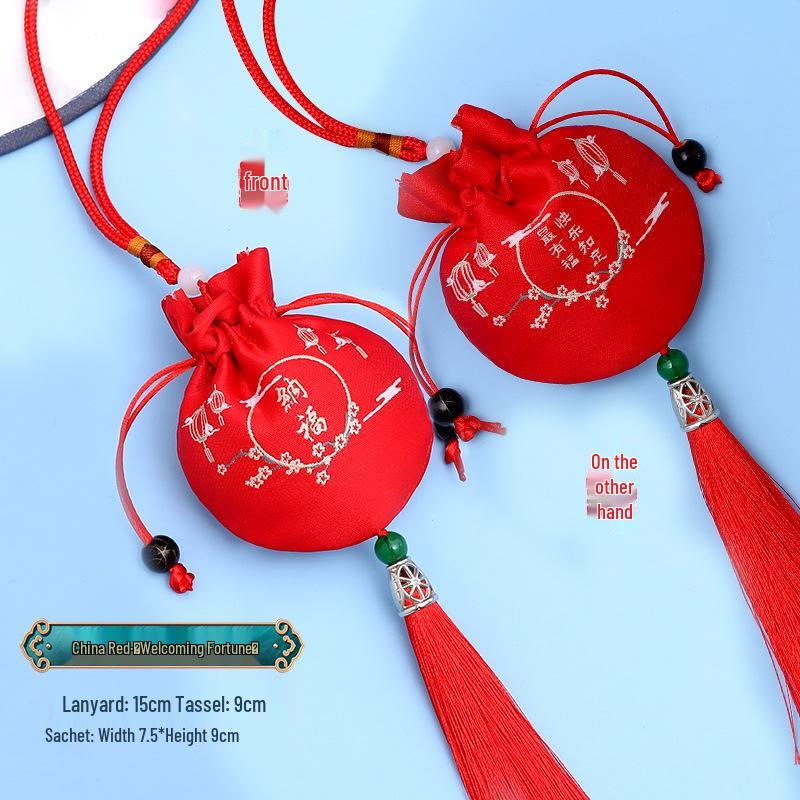 Dragon Boat Festival Brocade Sachet Bag - Portable Hanfu Purse with Ancient Style Pendant