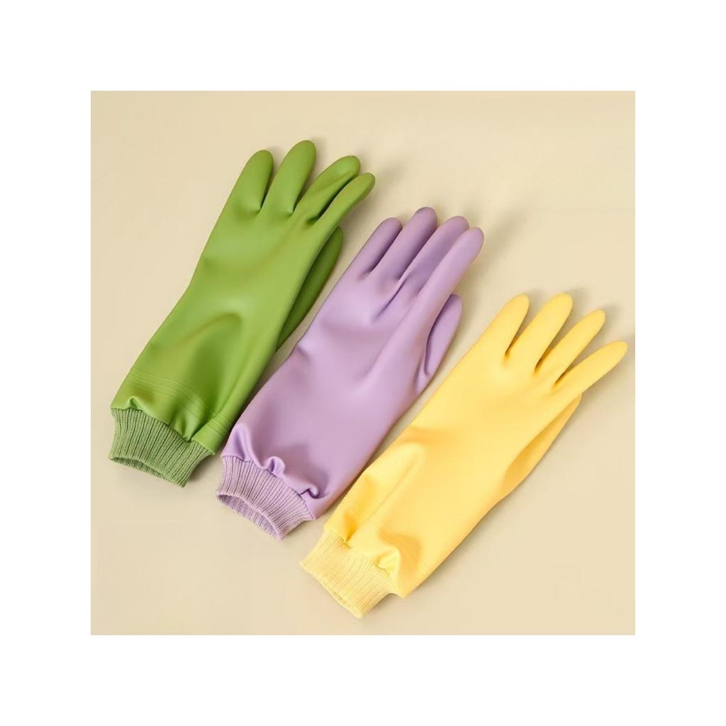 Thick Threaded Rubber Household Gloves, Suitable for Kitchen, Laundry, and Home Cleaning