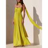 European and American Women's Clothing Solid Color Tube Top Pleated Dress Sleeveless Fashion New Women