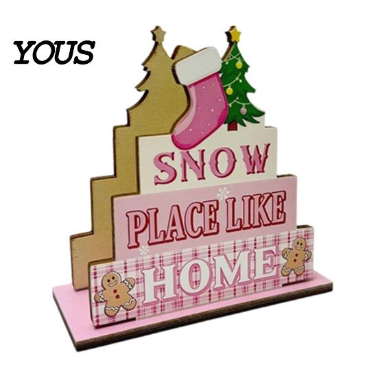 Festive Home Accents Wooden Christmas Napkin Holder, Rustic Farmhouse Tissue Dispenser, Pink Merry Hand Painted Wood Decor Cocktail Holder for Dining