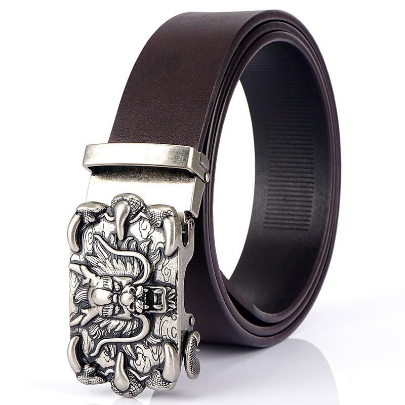2020 Men's Leather Belt Business Automatic Buckle First-layer Cowhide Youth Korean Style Pants