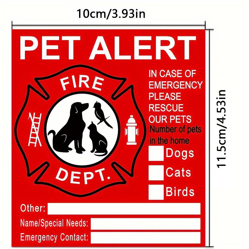 Pet Fire Safety Warning Window Stickers: Waterproof Rescue Alert for Dogs & Cats