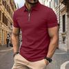 Herren Sommer Kurzarm Poloshirt mit Reißverschluss vorne Lässig Umlegekragen Leicht Atmungsaktives Oberteil