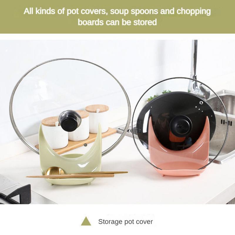 Multi-functional Kitchen Pot Cover Rack Household Soup Spoon Bracket Sitting Rack Plastic Bracket Storage Rack