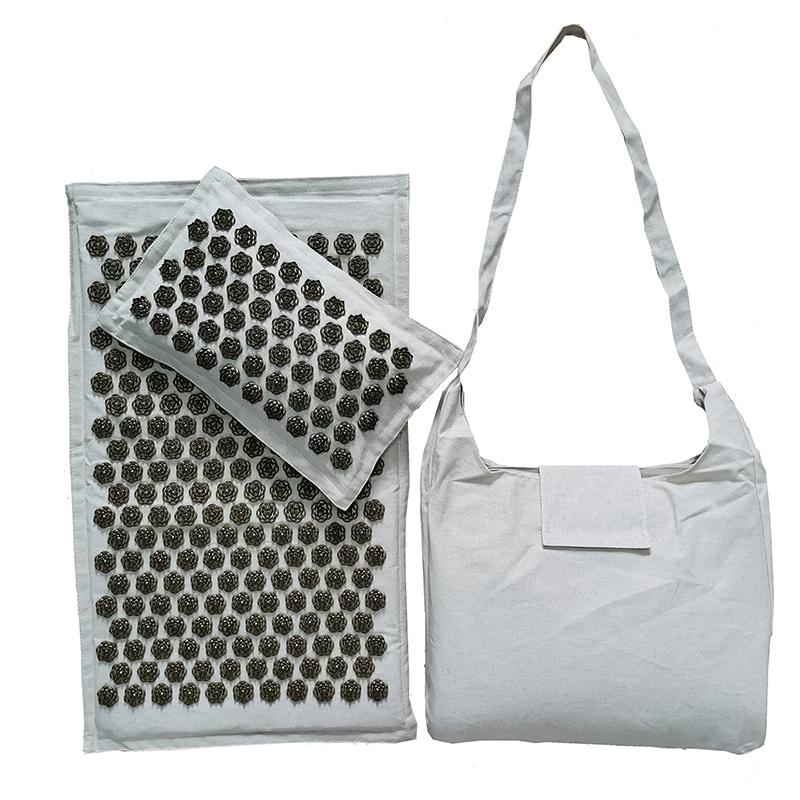 74*44cm Naturalny Len Kokosowa Palma Mata do Masażu Jogi Sportowa Mata Poduszka z Torbą Lotos Kolce Mata Akupresurowa Poduszka Mata Akupresurowa