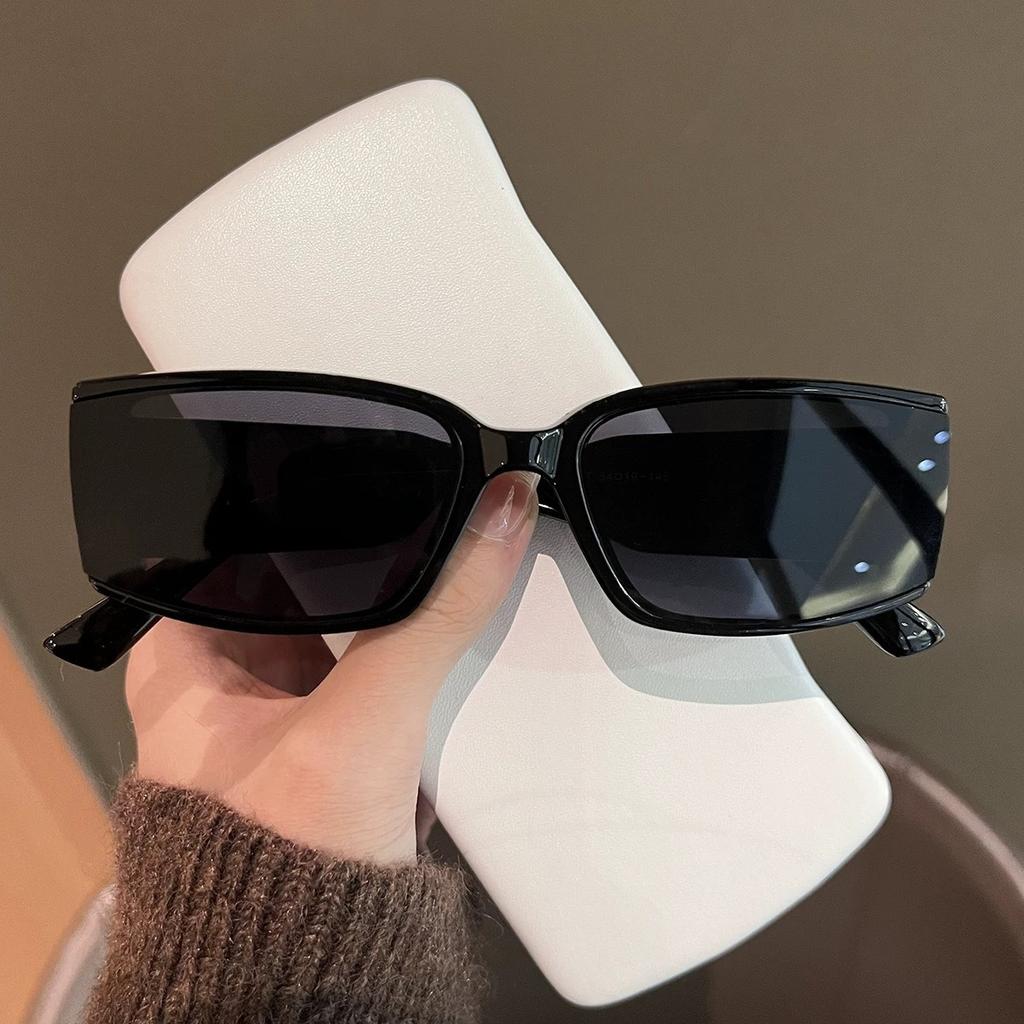 Vintage Black Square Sunglasses Woman Luxury Small Rectangle Sun Spectacles Female Gradient Clear Mirror Oculos De So