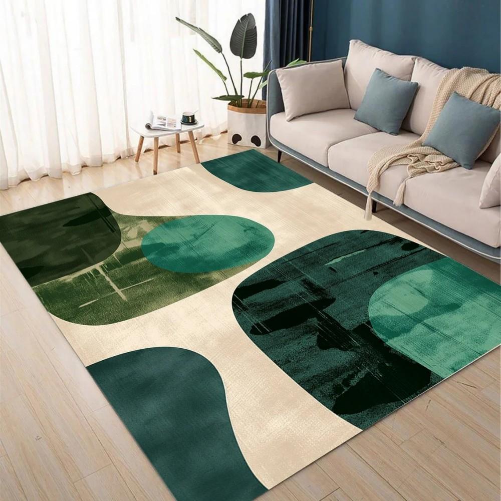 Mid Century Modern Geometric Rug Washable Area Rugs Bathroom Rugs Non Slip Soft Indoor Carpet for Office Kitchen Entrance Mat