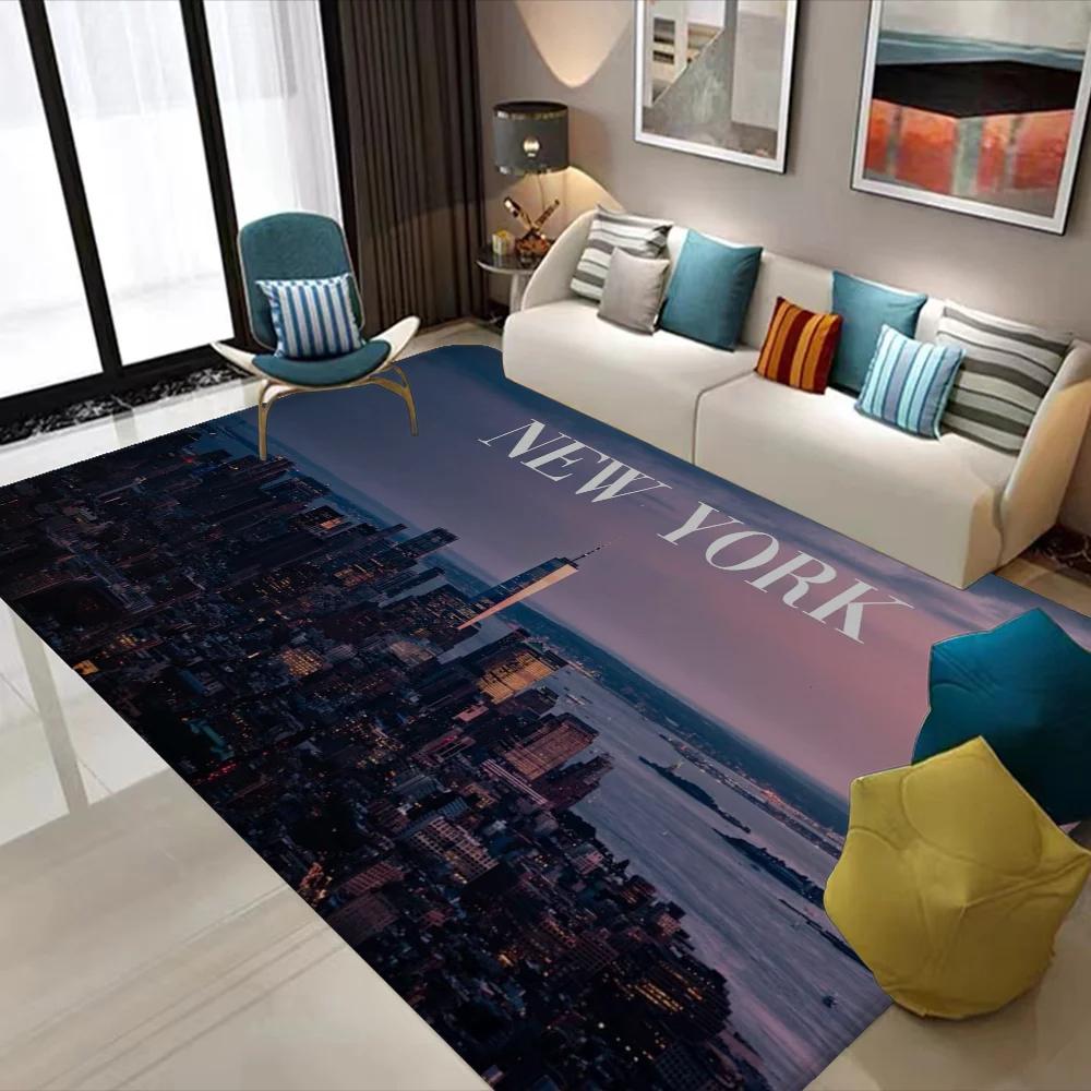 New York City Floor Mat Urban Landscape Rug Modern Cityscape Carpet for Living Room Bathroom Mat Doormat for Bedroom Home Decor