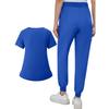 Women's Summer V-neck Zippered Loose Uniform With Pockets And Short Sleeves
