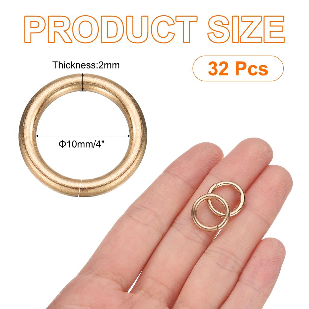32pcs O Ring Buckle Zinc Alloy Opening O-Rings Clasp Clips for Crafts Keyrings Bags Straps Belts DIY Accessories