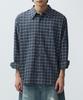 Intempo Mood Plaid Check Oversized Shirt_Navy