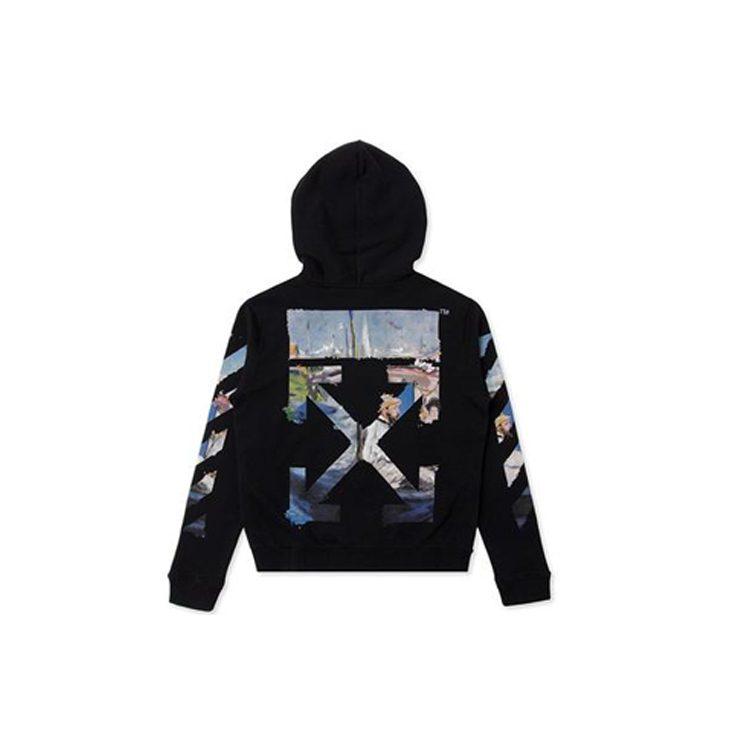 OFF WHITE Edouard Manet Floating Studio Arrows Zip Up Hoodie OMBE001G20FLE0011088