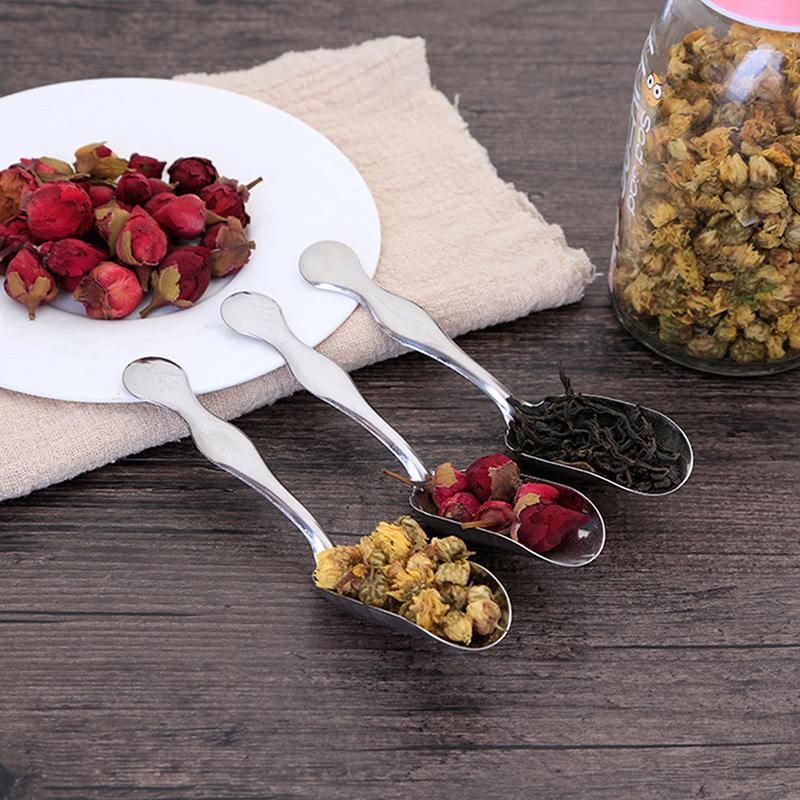 Stainless Steel Measuring Shovel Spoon Vintage Loose Leaf Tea Scoop Coffee Bean Scooper Long Handle Teaspoon For Kitchen Sugar