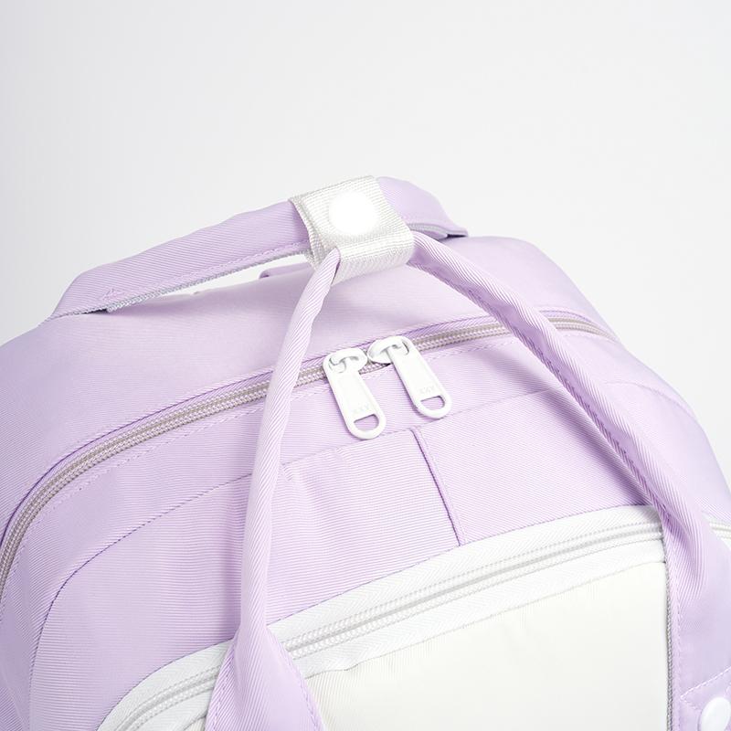 Women's Color Block Backpack Large Capacity Middle School Student Schoolbag