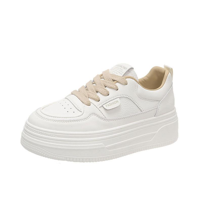 Thick-soled heightening little white shoes women's 2025 autumn new casual versatile board shoes round head lace-up sports and leisure shoes
