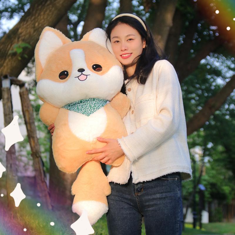 Niedlicher Hund Husky Shiba Inu Puppe Plüschtier Seite Tierpuppe Kinder beruhigende Stoffpuppe Geburtstagsgeschenk