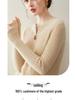 Women's 100% Cashmere Round Neck Slim Fit Zipper Cardigan Sweater